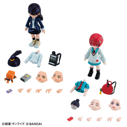 SHOKUGAN LINK TRAVELLERS - MOBILE SUIT GUNDAM GQuuuuuuX'S WORLD MACHU & NYAAN SET W/O GUM - Good Toys